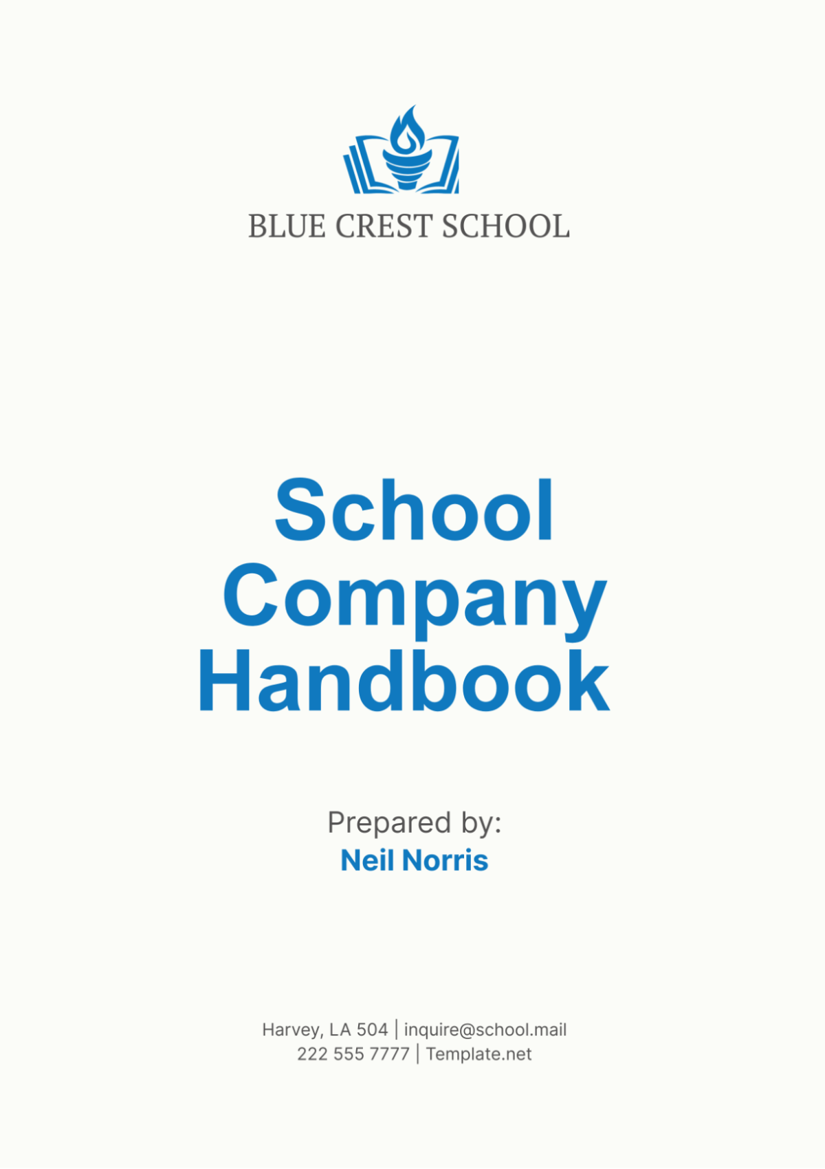 School Company Handbook Template - Edit Online & Download