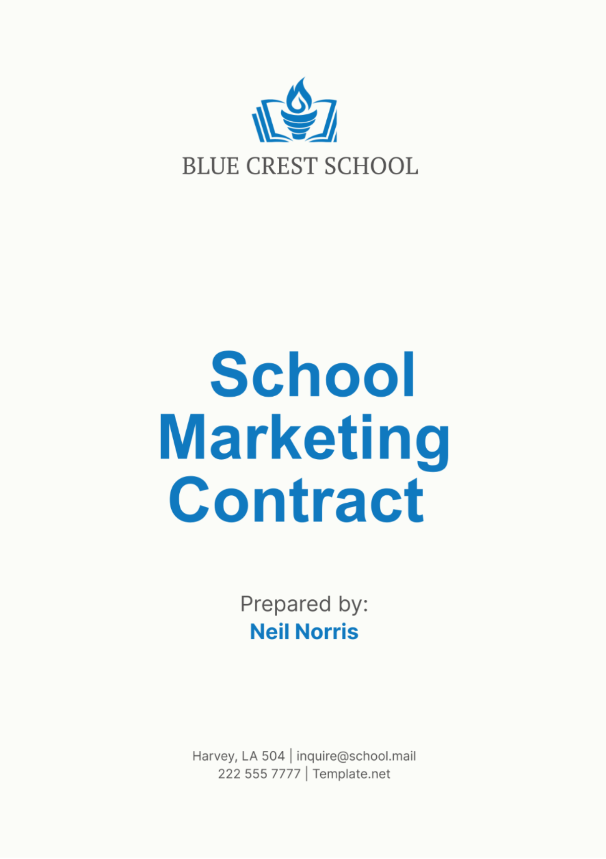 School Marketing Contract Template - Edit Online & Download