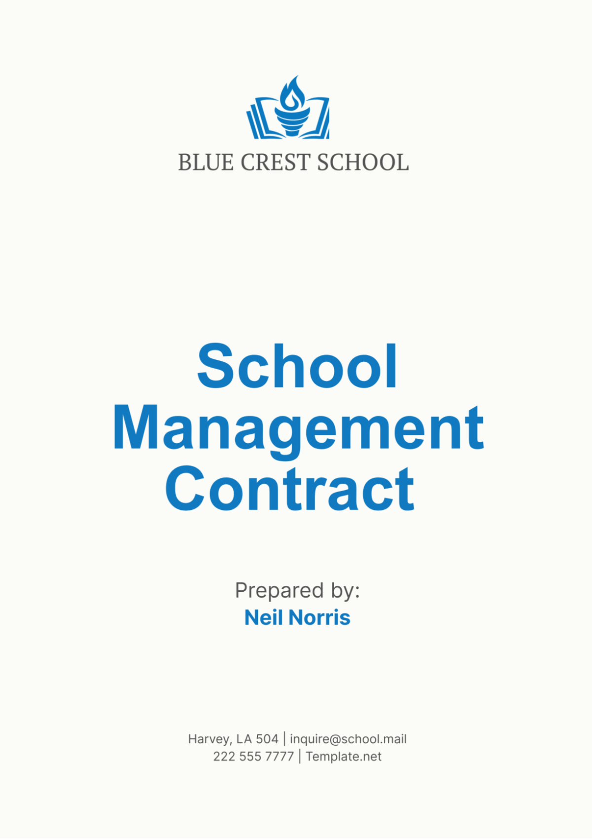 School Management Contract Template - Edit Online & Download