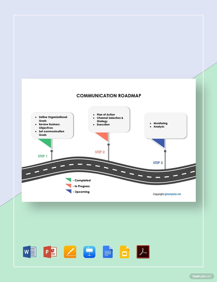 Simple Communication Roadmap Template in Word, Google Docs, PDF, Apple Pages, PowerPoint, Google Slides, Apple Keynote