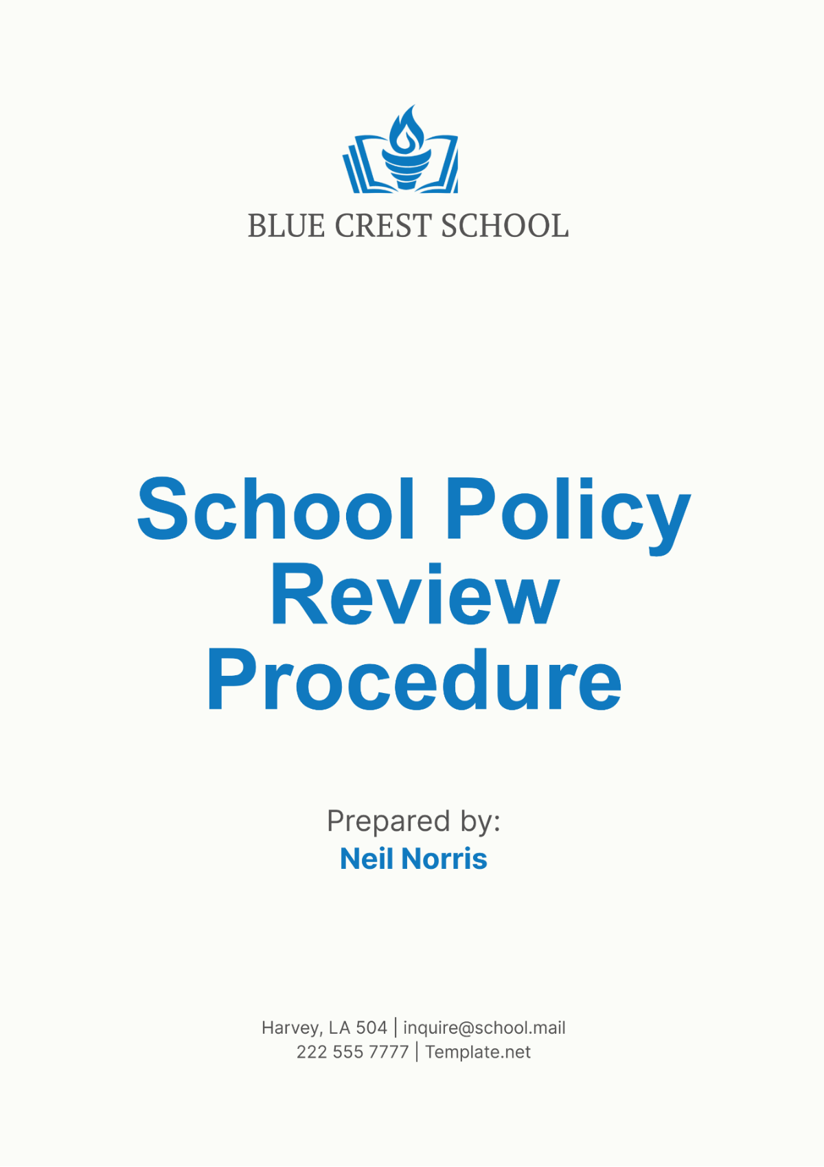 School Policy Review Procedure Template - Edit Online & Download