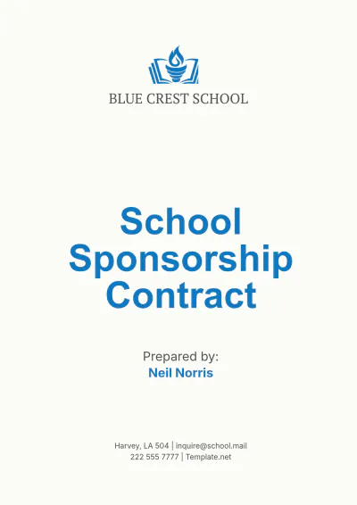 Free School Sponsorship Contract Template to Edit Online