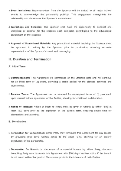 Free School Sponsorship Contract Template to Edit Online