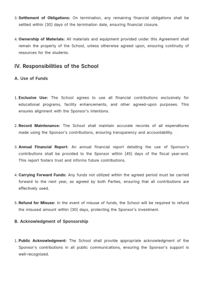 Free School Sponsorship Contract Template to Edit Online