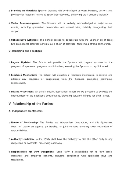 Free School Sponsorship Contract Template to Edit Online