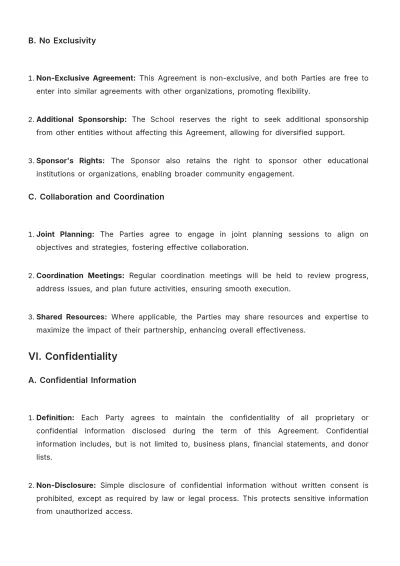 Free School Sponsorship Contract Template to Edit Online