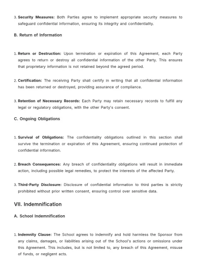 Free School Sponsorship Contract Template to Edit Online