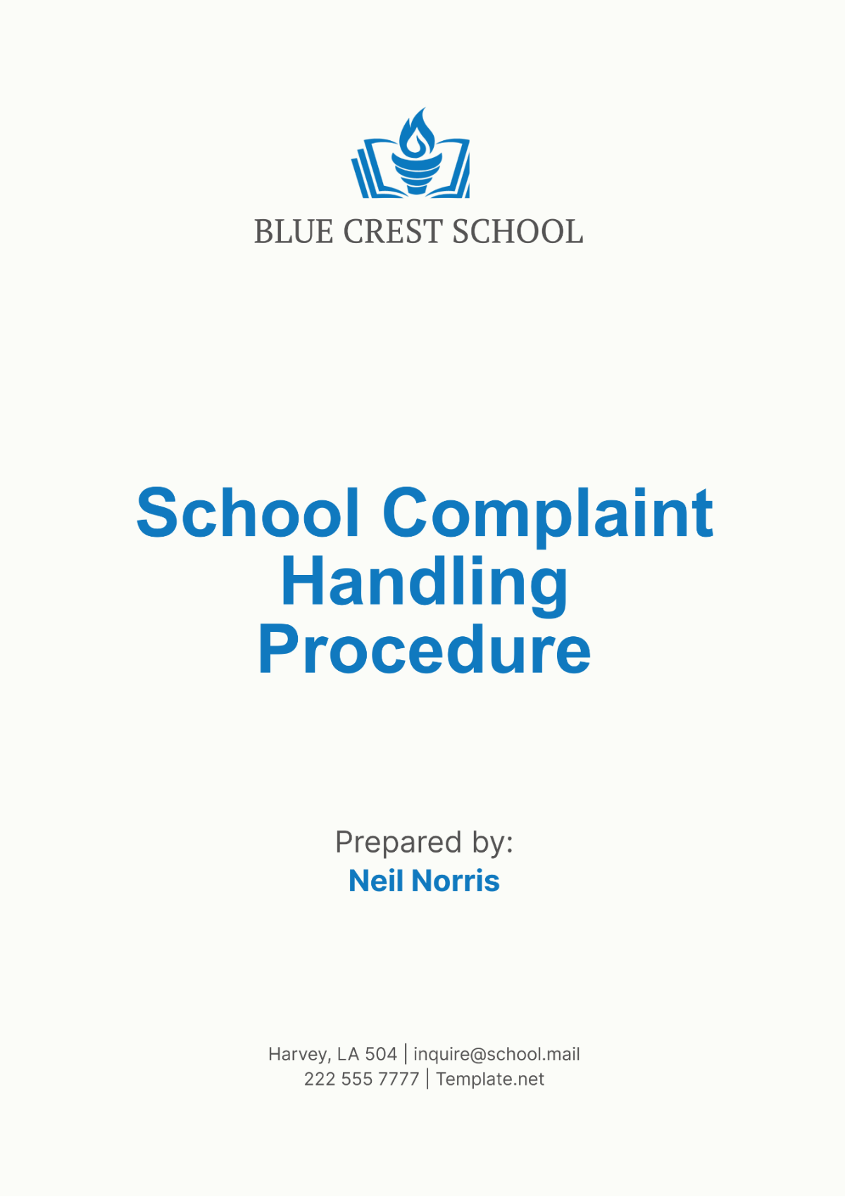 School Complaint Handling Procedure Template - Edit Online & Download