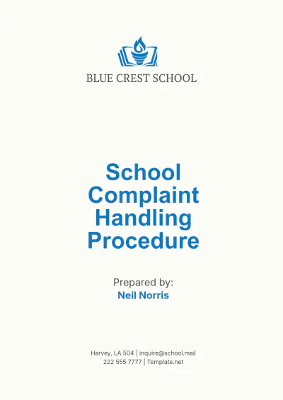 Free School Complaint Handling Procedure Template to Edit Online