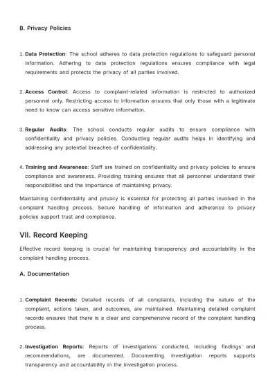 Free School Complaint Handling Procedure Template to Edit Online