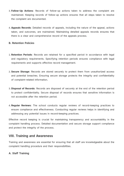 Free School Complaint Handling Procedure Template to Edit Online