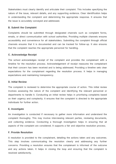 Free School Complaint Handling Procedure Template to Edit Online