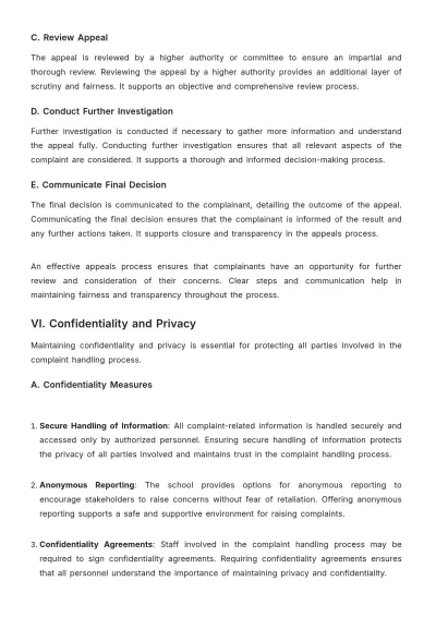 Free School Complaint Handling Procedure Template to Edit Online