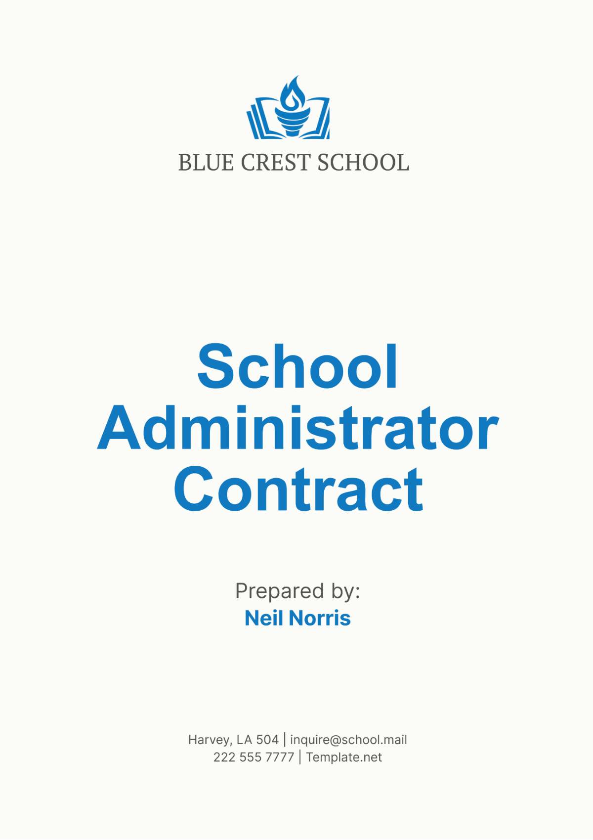 School Administrator Contract Template - Edit Online & Download