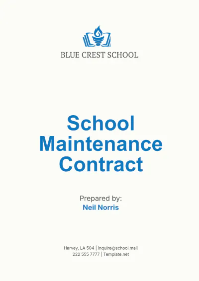 Free School Maintenance Contract Template to Edit Online