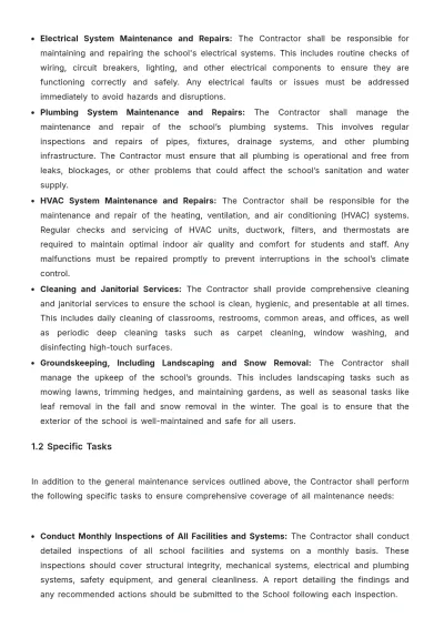Free School Maintenance Contract Template to Edit Online