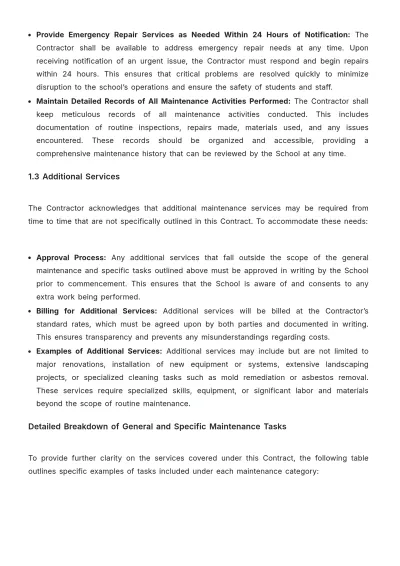 Free School Maintenance Contract Template to Edit Online