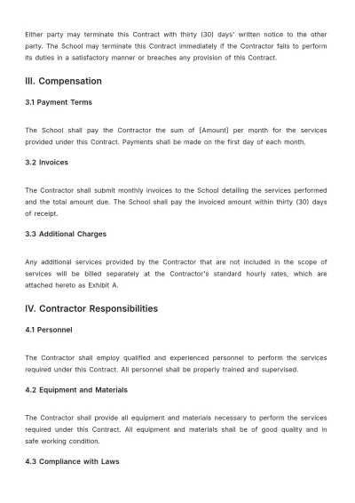 Free School Maintenance Contract Template to Edit Online