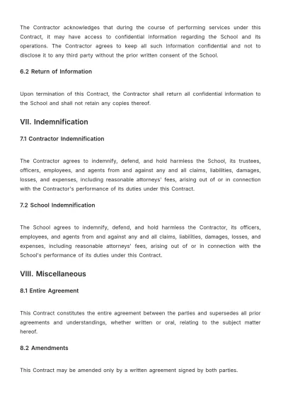 Free School Maintenance Contract Template to Edit Online