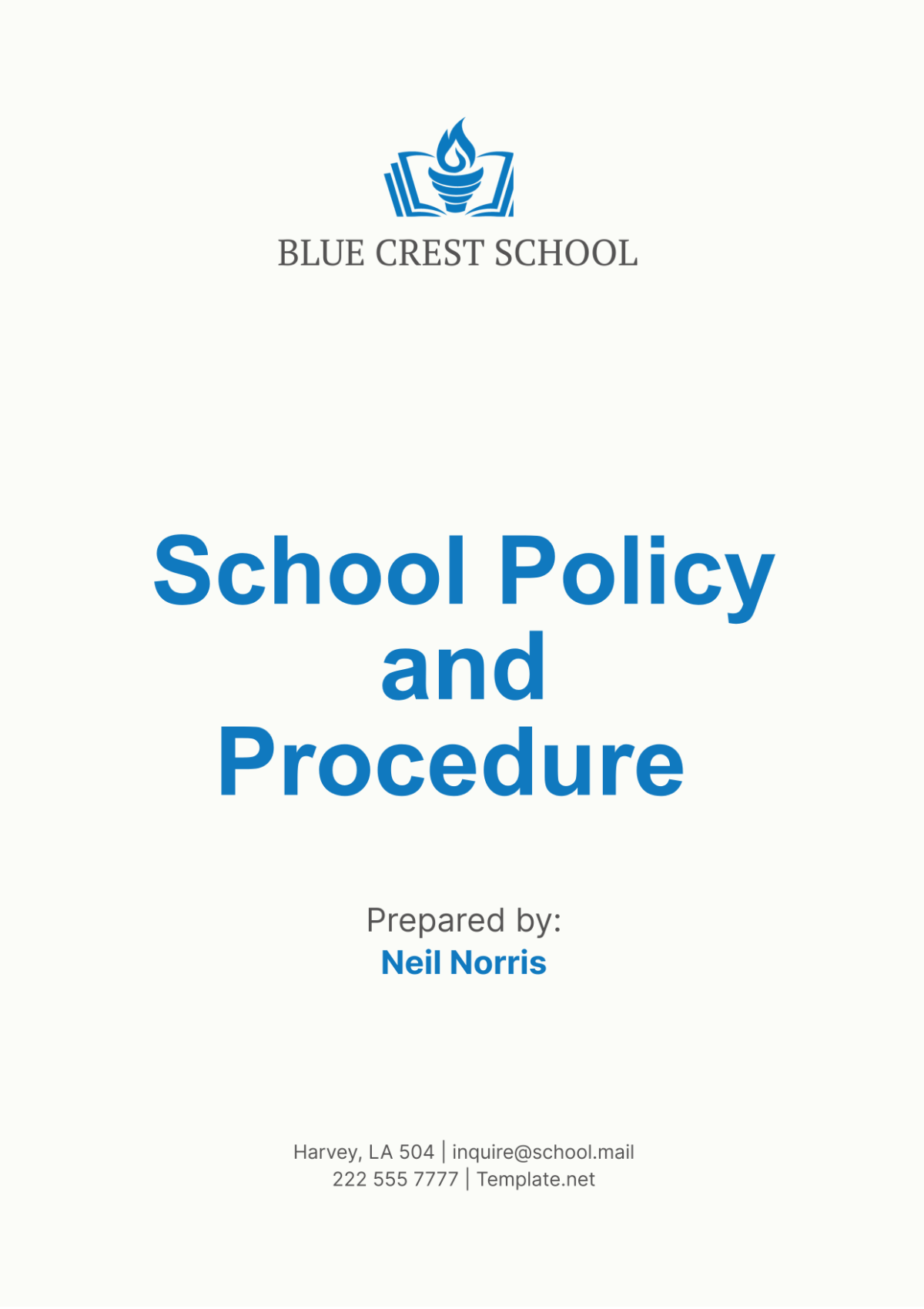 School Policy and Procedure Template - Edit Online & Download