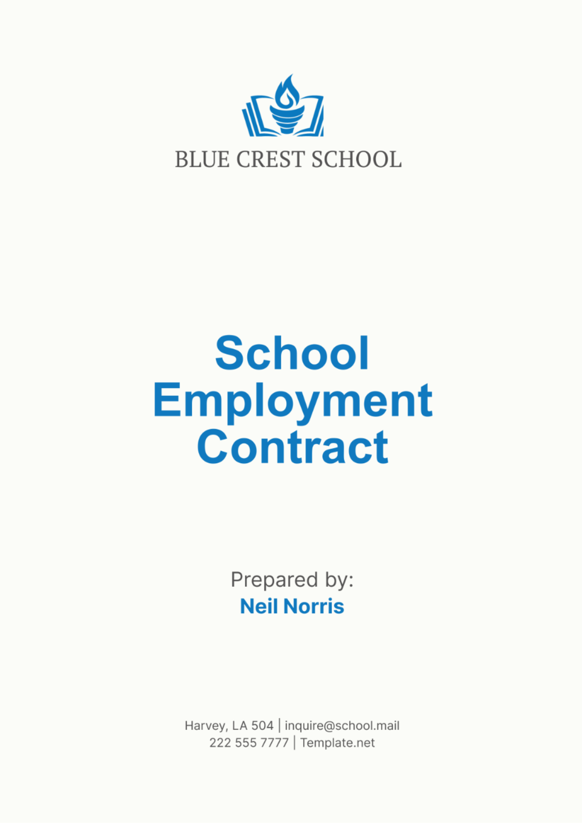 School Employment Contract Template - Edit Online & Download