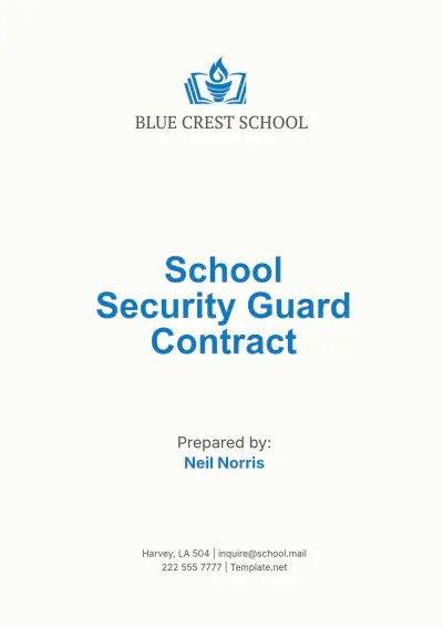 Free School Security Guard Contract Template to Edit Online