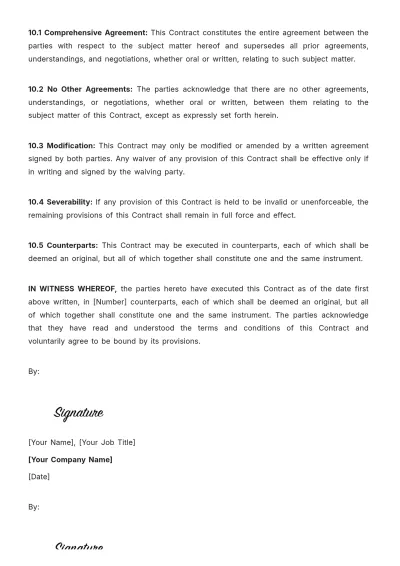 Free School Security Guard Contract Template to Edit Online