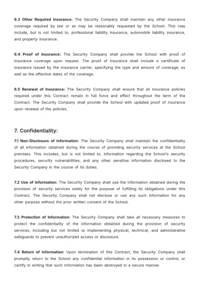 Free School Security Guard Contract Template to Edit Online