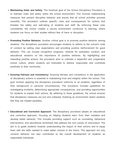 Free School Disciplinary Procedure Template to Edit Online