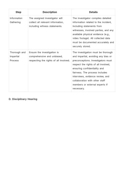 Free School Disciplinary Procedure Template to Edit Online