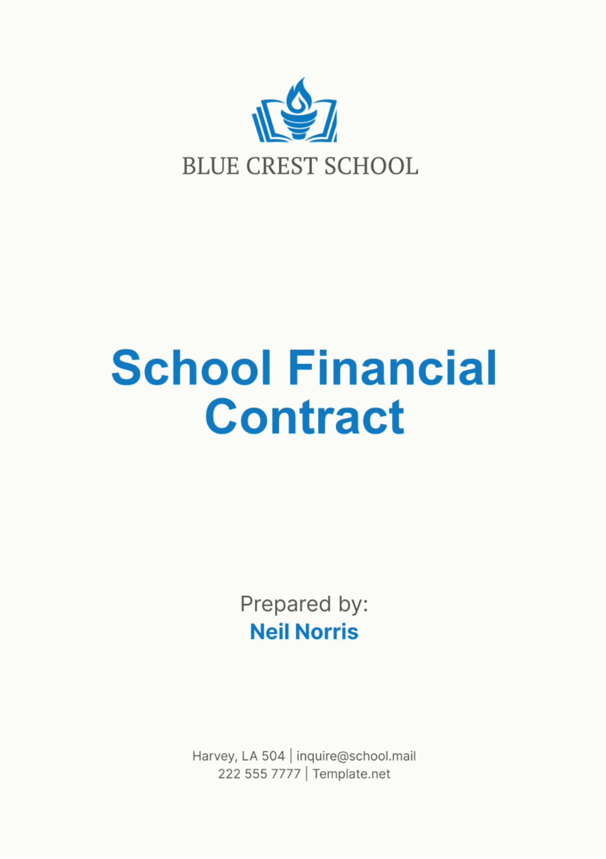 School Financial Contract Template - Edit Online & Download