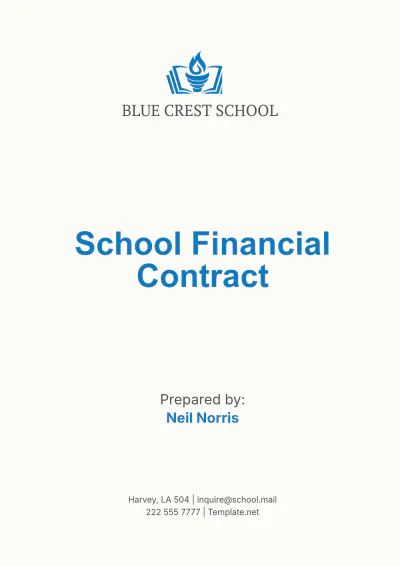 Free School Financial Contract Template to Edit Online