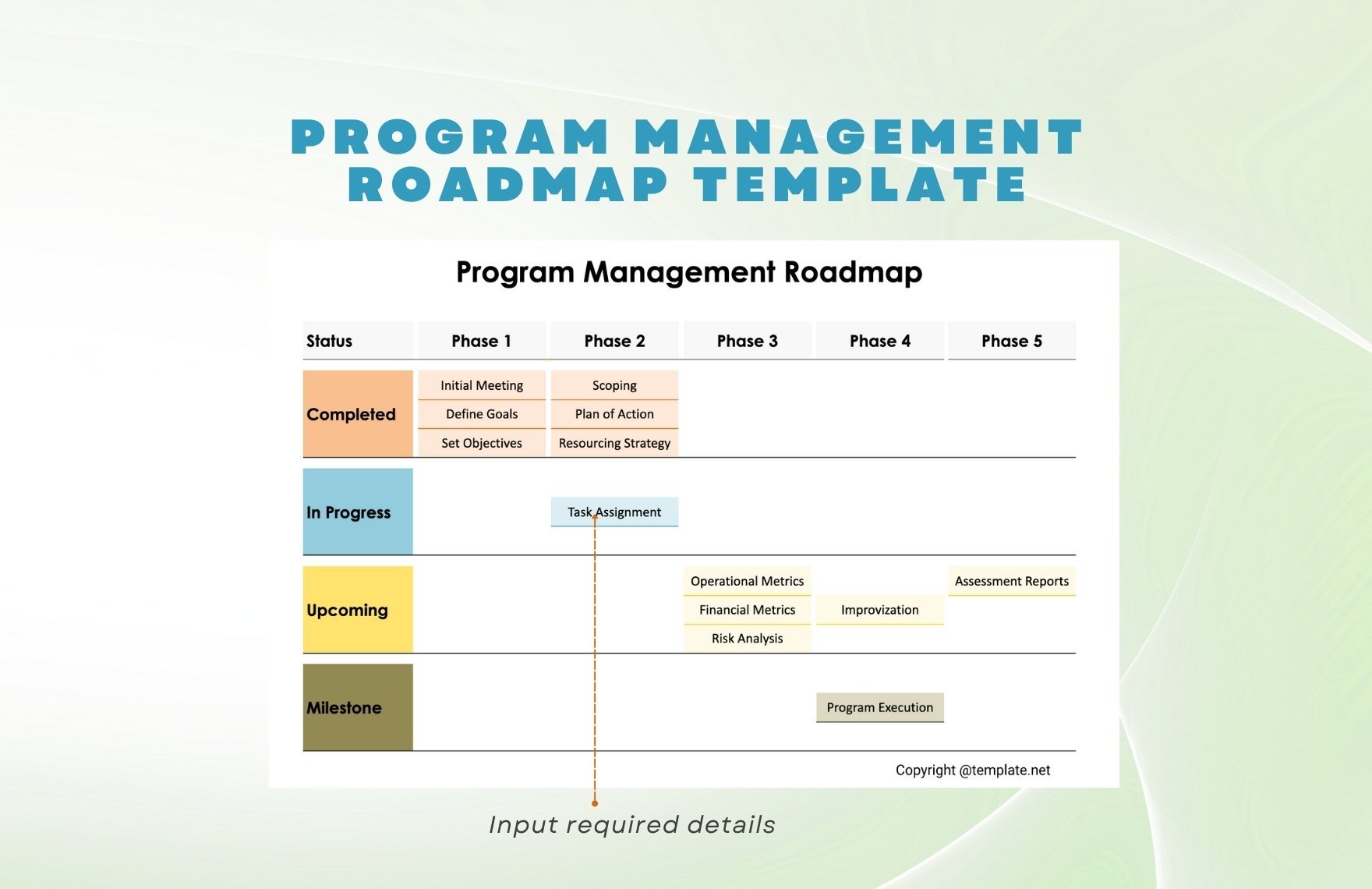 Program Management Roadmap Template