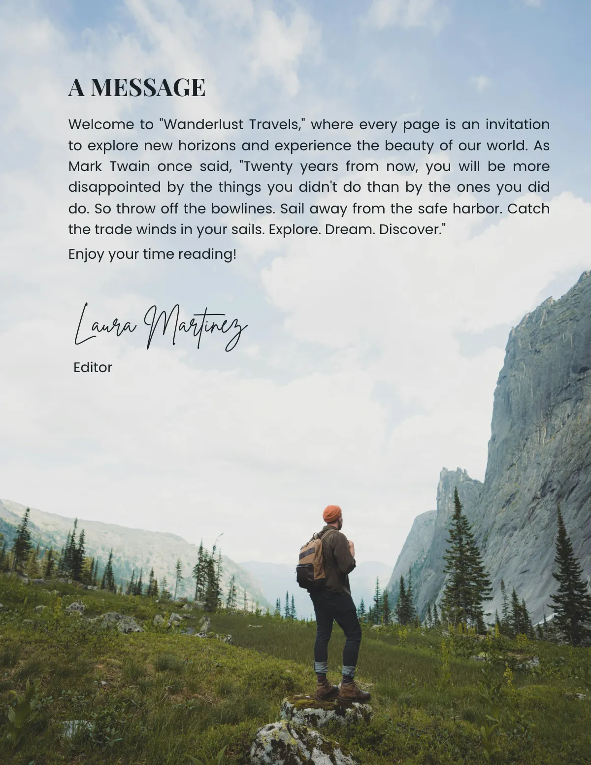 Free Travel Destination Magazine Template to Edit Online