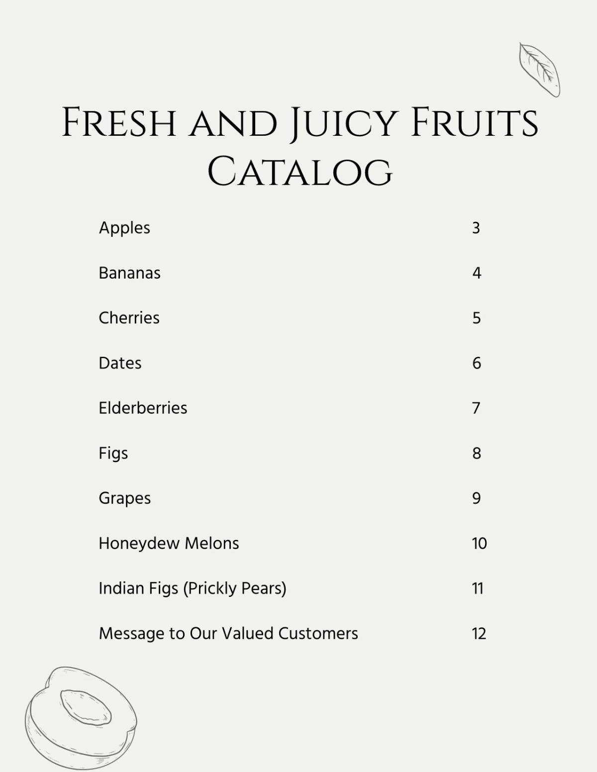 Free Fruits Catalog Template to Edit Online