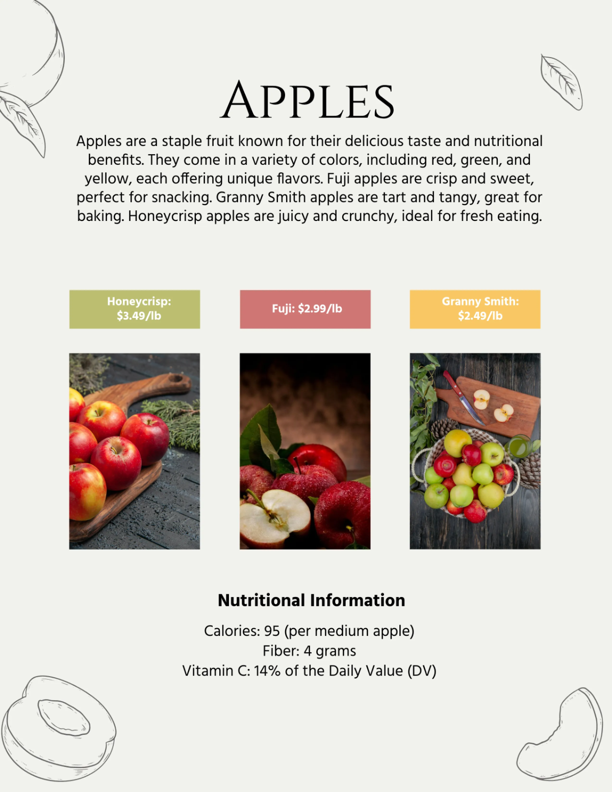 Free Fruits Catalog Template to Edit Online