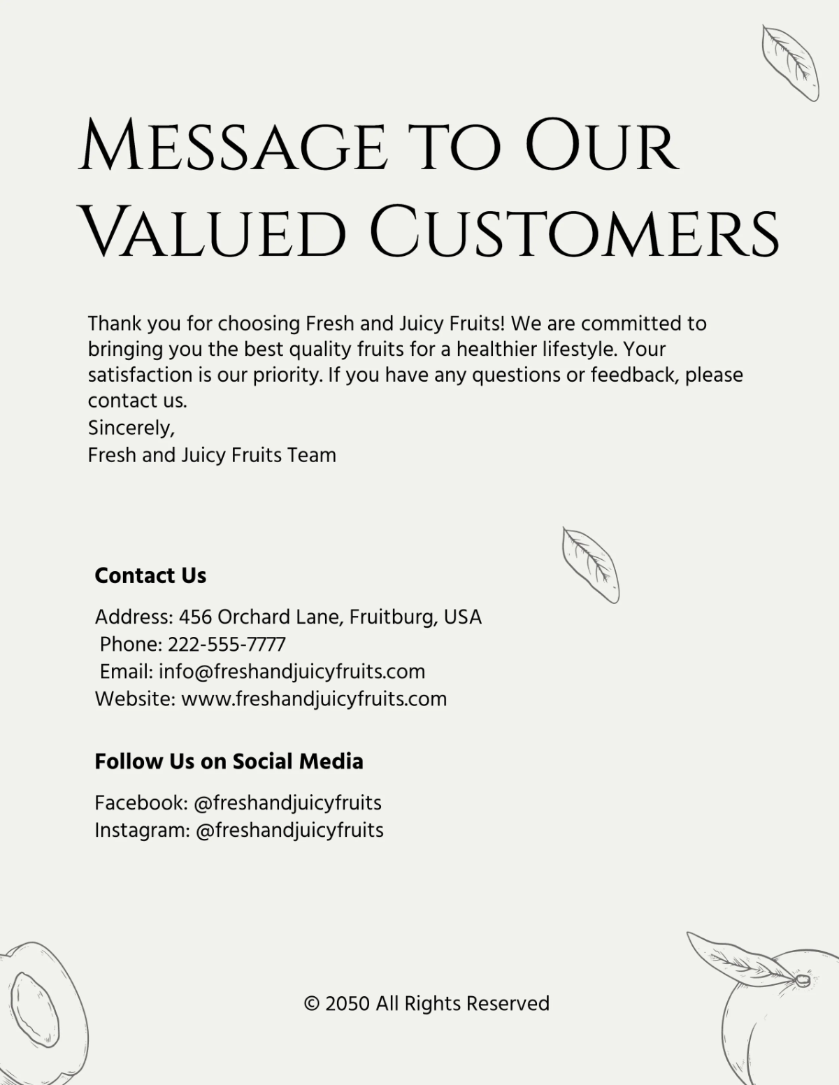 Free Fruits Catalog Template to Edit Online