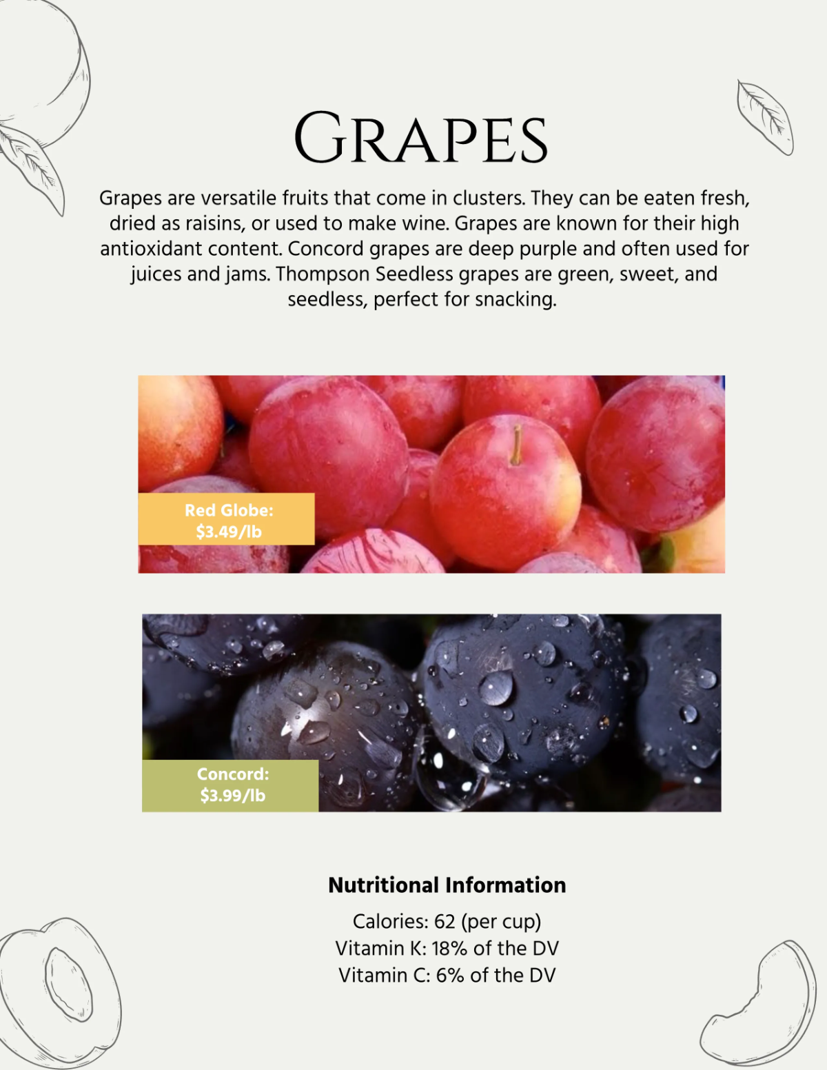 Free Fruits Catalog Template to Edit Online