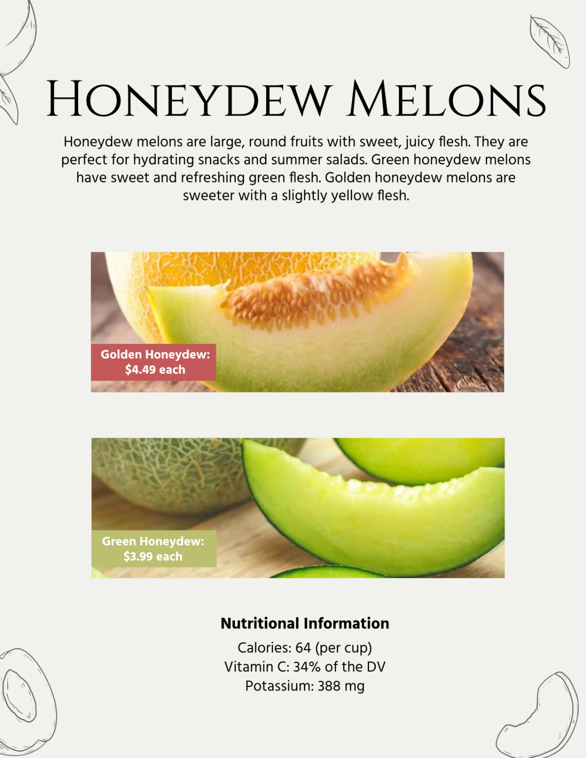 Free Fruits Catalog Template to Edit Online