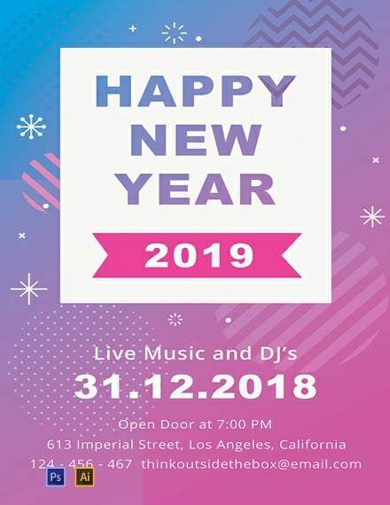 Free New Year Poster Template