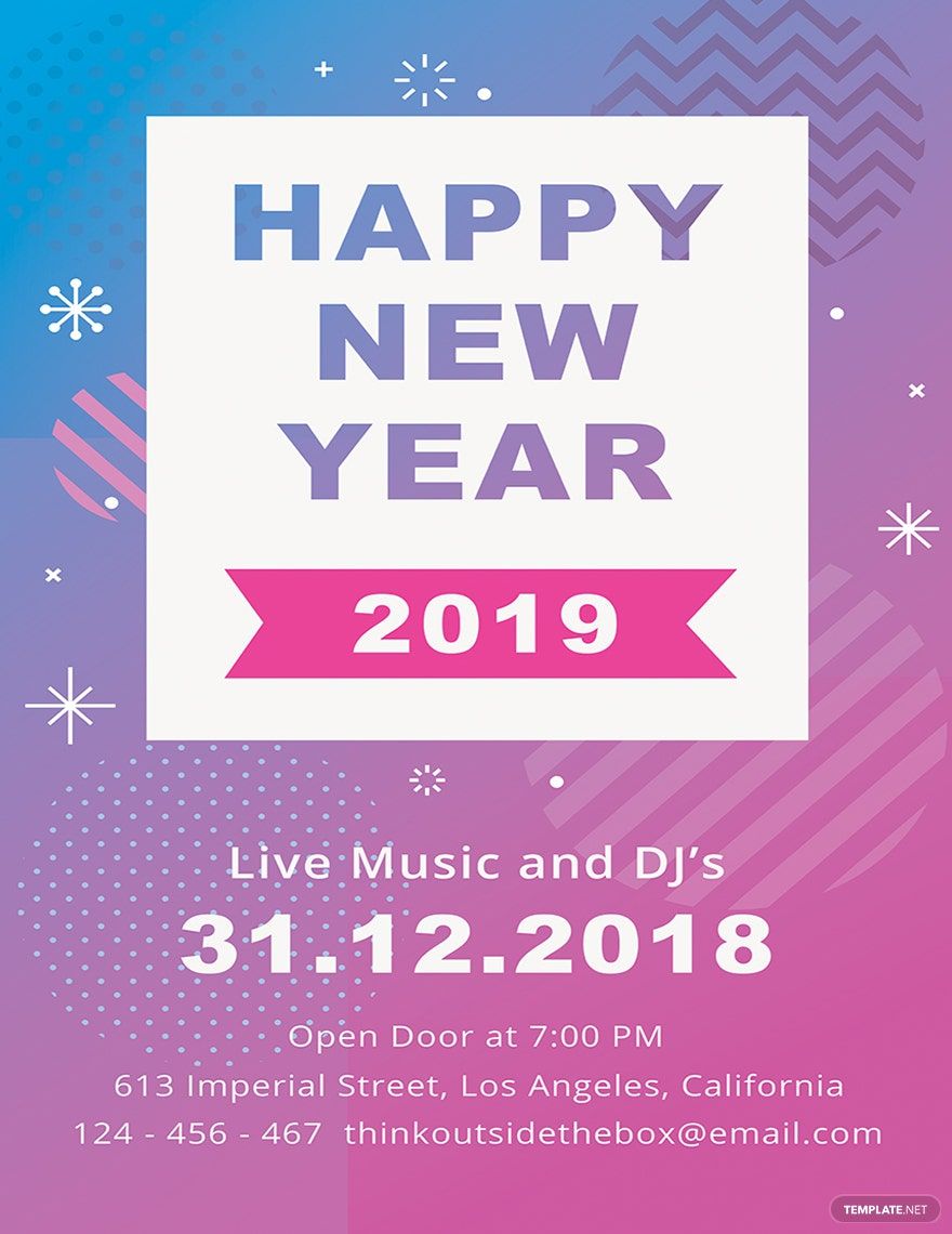 New Year Poster Template in PDF, Illustrator, PSD