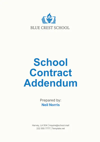 Free School Contract Addendum Template to Edit Online