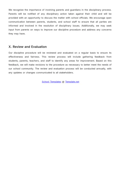 Free School Discipline Procedure Template to Edit Online