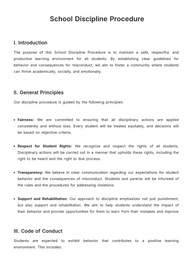 Free School Discipline Procedure Template to Edit Online