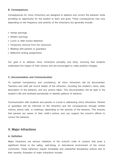 Free School Discipline Procedure Template to Edit Online