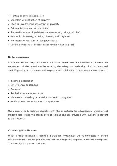 Free School Discipline Procedure Template to Edit Online