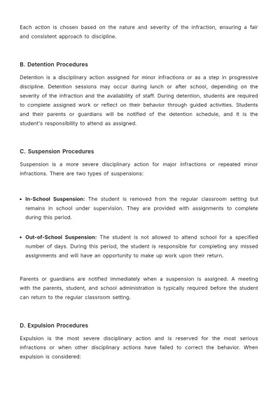 Free School Discipline Procedure Template to Edit Online
