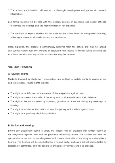 Free School Discipline Procedure Template to Edit Online