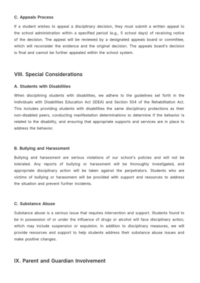 Free School Discipline Procedure Template to Edit Online