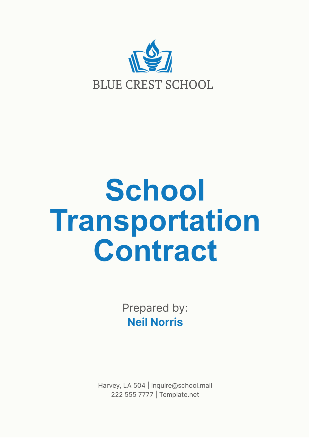 School Transportation Contract Template - Edit Online & Download